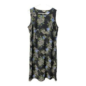 Vintage Persistence Womens Size 14W Black Floral Paisley Dress Sleeveless Boho